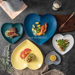 European Solid Heart Shape Ceramic Plate