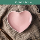 European Solid Heart Shape Ceramic Plate