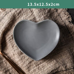 European Solid Heart Shape Ceramic Plate