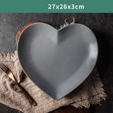 European Solid Heart Shape Ceramic Plate