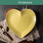 European Solid Heart Shape Ceramic Plate